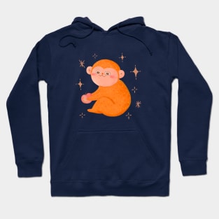 Cute Monkey with Honey Peach Hoodie